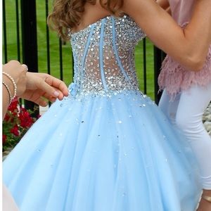 Jovani size 00 light blue shirt formal dress